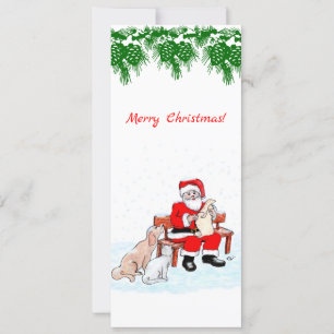 Merry Christmas - Santa Claus with Cat and Dog