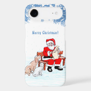 Merry Christmas - Santa Claus with Cat and Dog