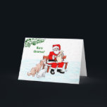 Merry Christmas! Santa Claus with Cat and Dog Card<br><div class="desc">Merry Christmas! - Santa Claus with Cat and Dog - coloured pencil drawing by Krisi ArtKSZP >>> Store Category  >>> Merry Christmas for Kids >>> Santa Claus with Cat and Dog</div>