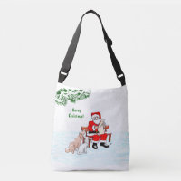 Merry Christmas! Santa Claus with Cat and Dog