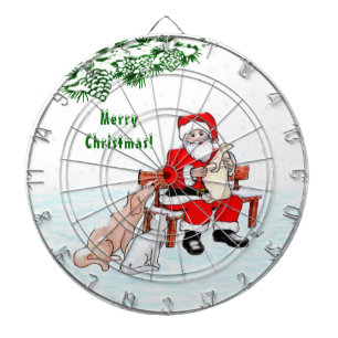 Merry Christmas! Santa Claus with Cat and Dog Dartboard