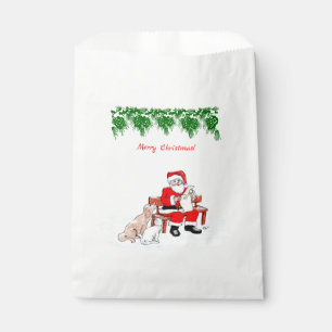 Merry Christmas - Santa Claus with Cat and Dog Favour Bag