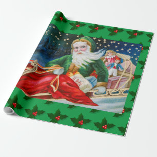 MERRY CHRISTMAS SANTA CLAUS WRAPPING PAPER