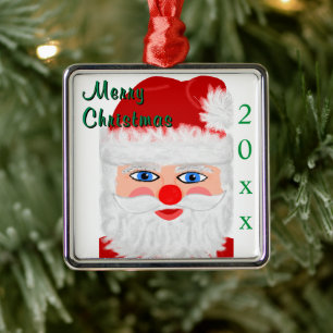 Merry Christmas Santa Claus Year Metal Ornament