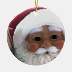 Merry Christmas Santa Clause Ceramic Ornament