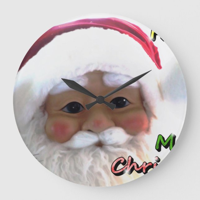 Merry Christmas Santa Clause Large Clock (Front)