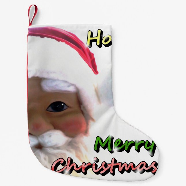 Merry Christmas Santa Clause Small Christmas Stocking (Front)