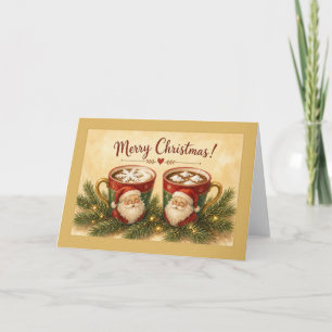 Merry Christmas Santa Cocoa Mugs Card