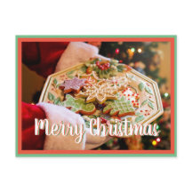 Merry Christmas Santa cookie postcrossing