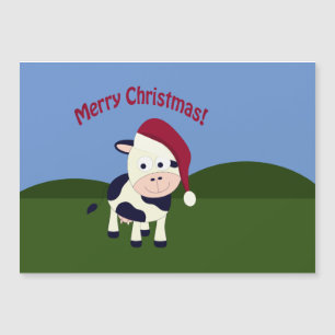 Merry Christmas Santa Cow magnetic card