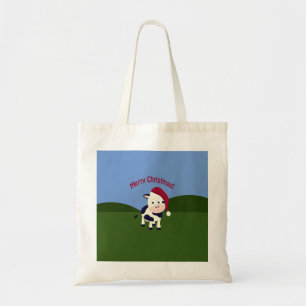 Merry Christmas Santa Cow Tote Bag