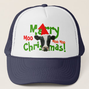 Merry Christmas Santa Cow Truckers Hat/ Cap