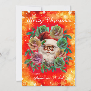 Merry Christmas Santa Custom Family Greetings Invitation