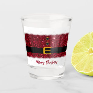 Merry Christmas-Santa-Dazzling Red- Shot Glass