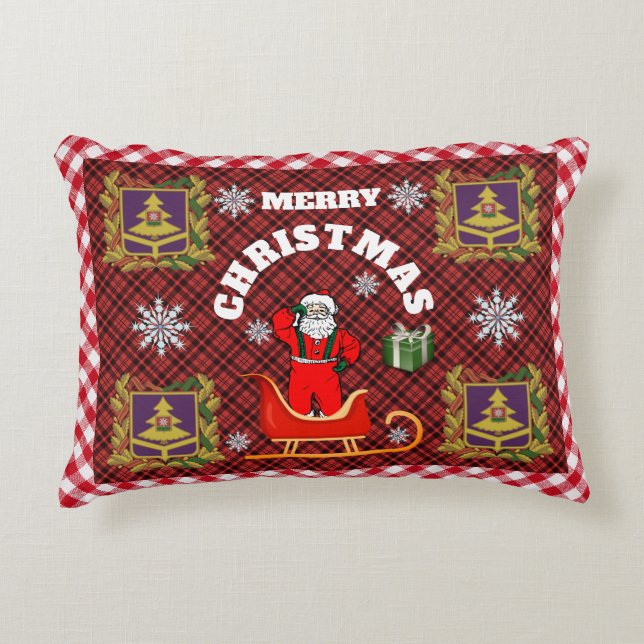 Merry Christmas Santa Decor Accent Pillow (Front)