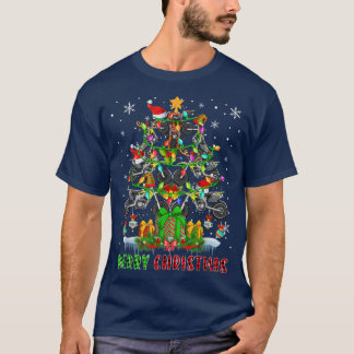 Merry Christmas Santa Dirt Bikes Xmas Tree Light P T-Shirt