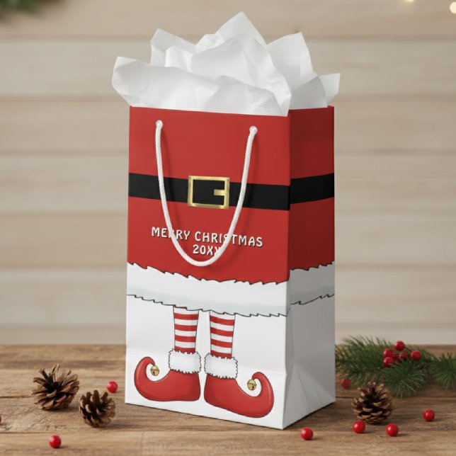 Merry Christmas Santa Elf Holiday Red Small Gift Bag (Merry Christmas Santa Elf Holiday Red Small Gift Bag
)