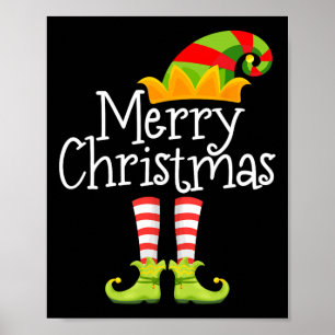 Merry Christmas Santa Elf Squad Reindeer Funny Xma Poster