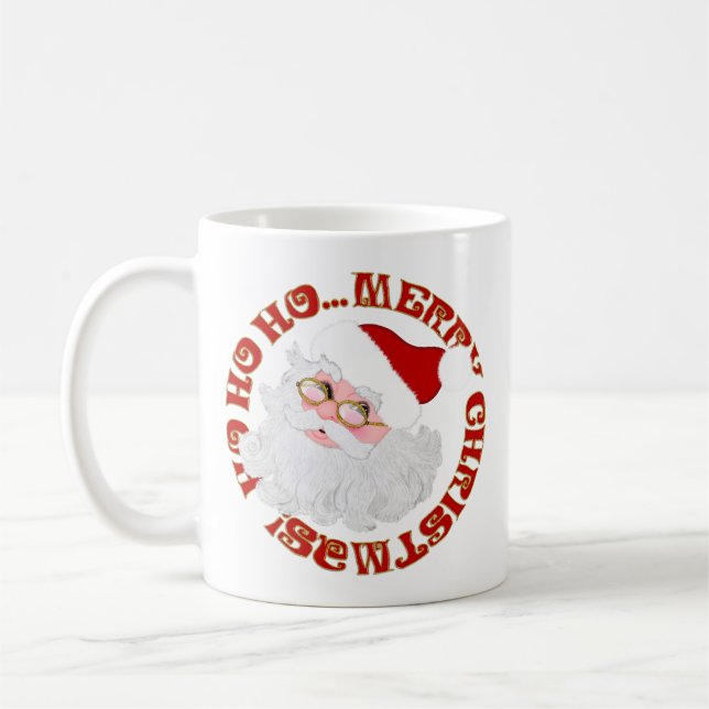 Merry Christmas Santa Face-Coffee Mug (Left)