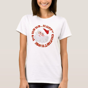 Merry Christmas Santa Face-Ladies Tshirt