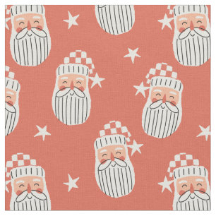 Merry Christmas - Santa Face nursery winter Star Fabric