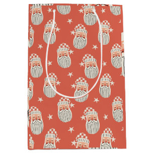 Merry Christmas - Santa Face nursery winter Star Medium Gift Bag