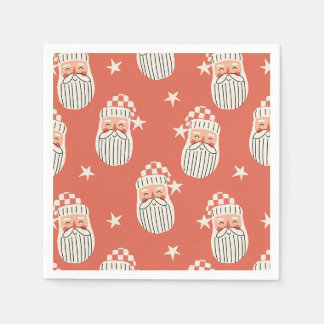 Merry Christmas - Santa Face nursery winter Star Napkin