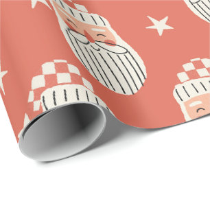 Merry Christmas - Santa Face nursery winter Star Wrapping Paper