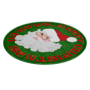 Merry Christmas Santa Face-Round Cutting Board
