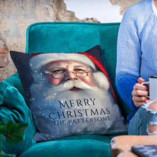 Merry Christmas Santa Festive Winter Holidays  Cushion