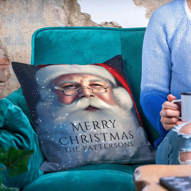 Merry Christmas Santa Festive Winter Holidays  Cushion (Creator Uploaded)