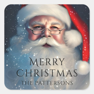 Merry Christmas Santa Festive Winter Holidays  Square Sticker