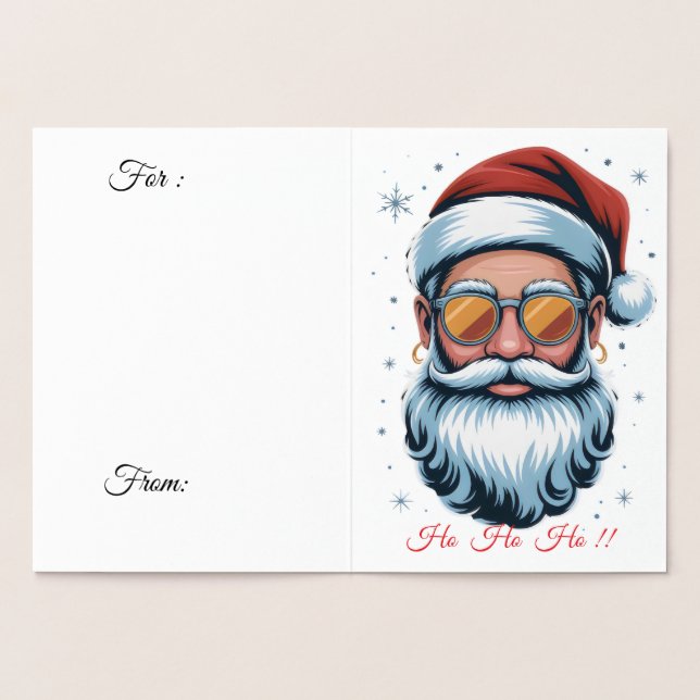 Merry Christmas Santa Foil Card (Inside)