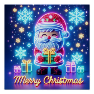 Merry Christmas Santa Gift Poster