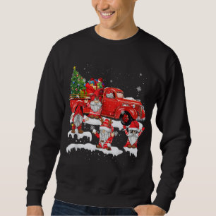 Merry Christmas Santa Gnome with Red Truck Gnomes Sweatshirt