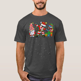 Merry Christmas santa Gnomes Dino Christmas  T-Shirt