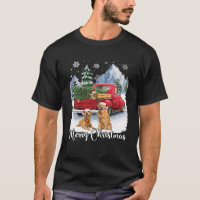 Merry Christmas Santa Golden Retriever Red Truck X