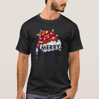 Merry Christmas Santa Hat Christmas Light Christma T-Shirt