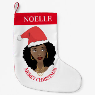 Merry Christmas Santa Hat, Natural Beauty, Red Small Christmas Stocking