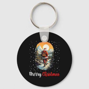 Merry Christmas Santa Hiking Trekking Mountain Lov Key Ring