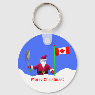 Merry Christmas Santa in Canada Key Ring