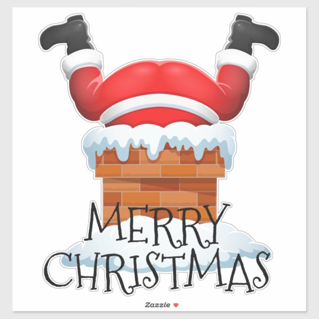 Merry Christmas Santa in Chimney  (Sheet)