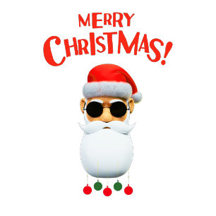 Merry Christmas Santa in Cool Sunglasses T-Shirt