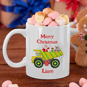 Merry Christmas Santa In Dump Elf, Reindeer Coffee Mug