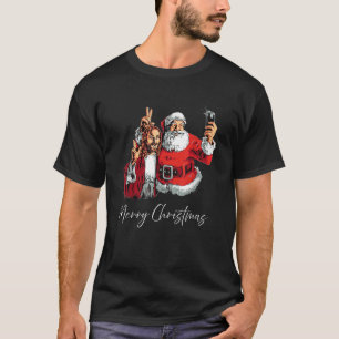 Merry Christmas Santa Jesus Selfie Funny Xmas Paja T-Shirt