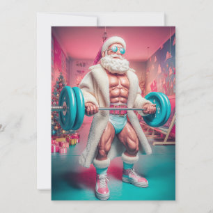 Merry Christmas   Santa Lifts More Than Gifts Holi Holiday Card
