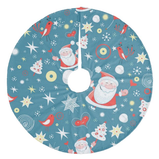 Merry Christmas Santa Love Fleece Tree Skirt (Front)