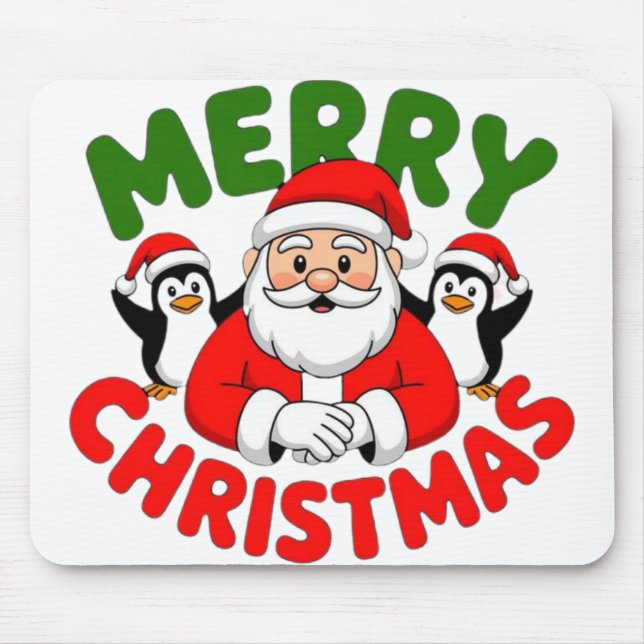 Merry Christmas Santa Mouse Pad (Front)