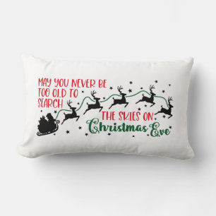 Merry Christmas Santa On His Sledge Silhouette Lumbar Cushion