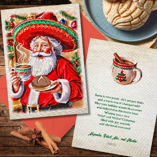 Merry Christmas Santa & Pan Dulce Colourful Mexica Holiday Card